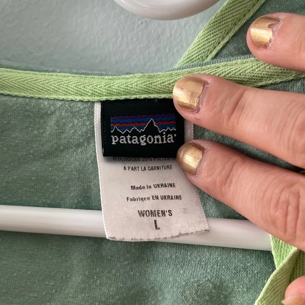 PATAGONIA vintage Velour green pullover women's size large - Picture 8 of 12